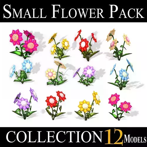 Small Flower Pack - LOW POLY