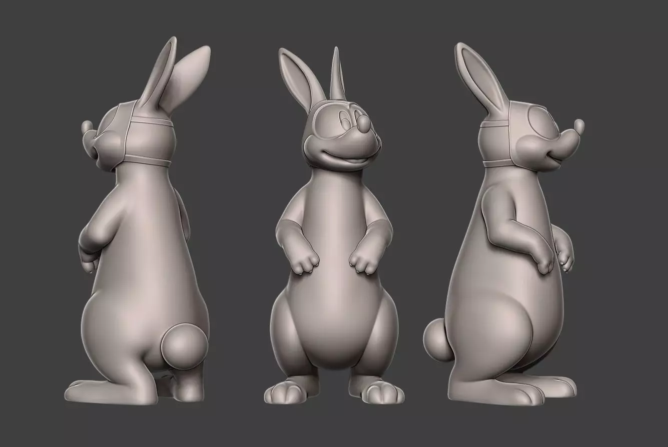 Hare 2 bunny rabbit 3D print model_0