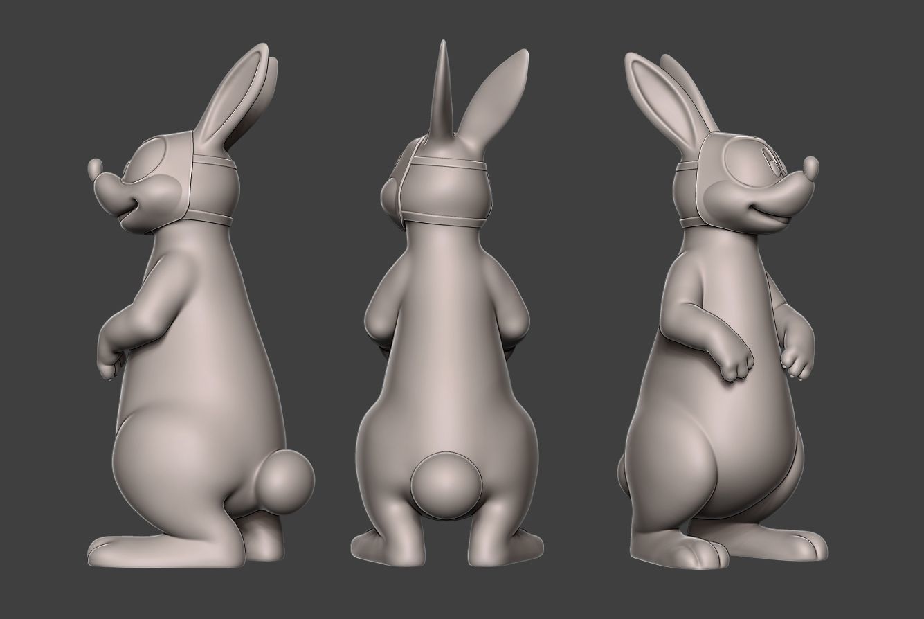 Hare 2 bunny rabbit 3D print model_1