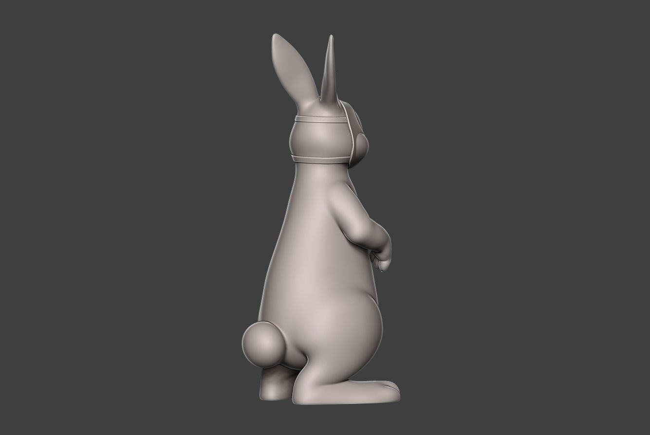 Hare 2 bunny rabbit 3D print model_3