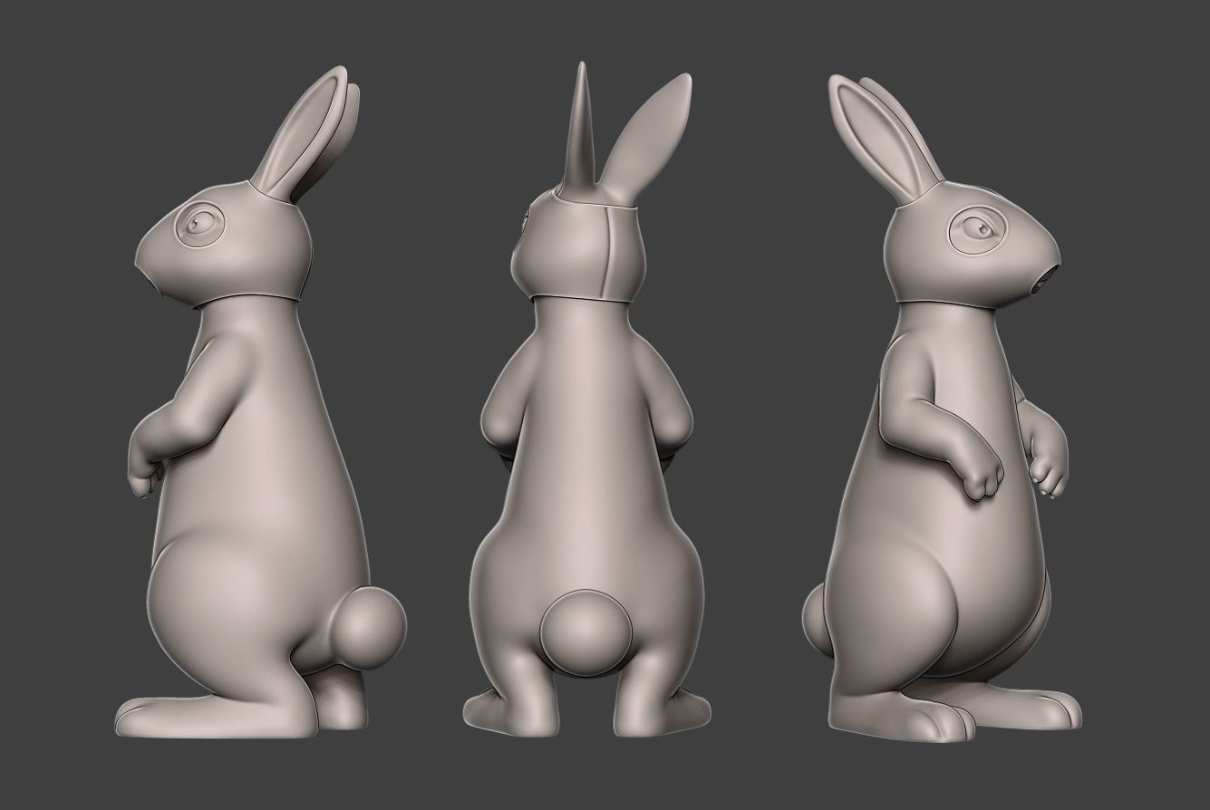 Hare 3 rabbit 3D print model_1