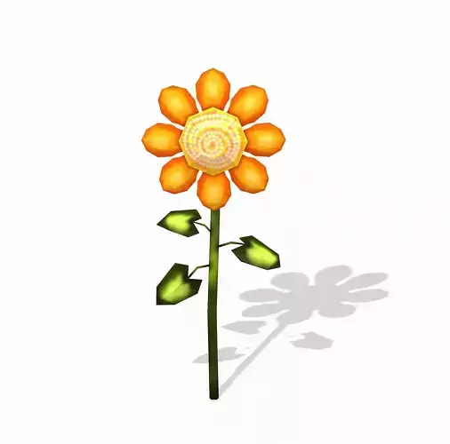 Orange Flower LOW POLY