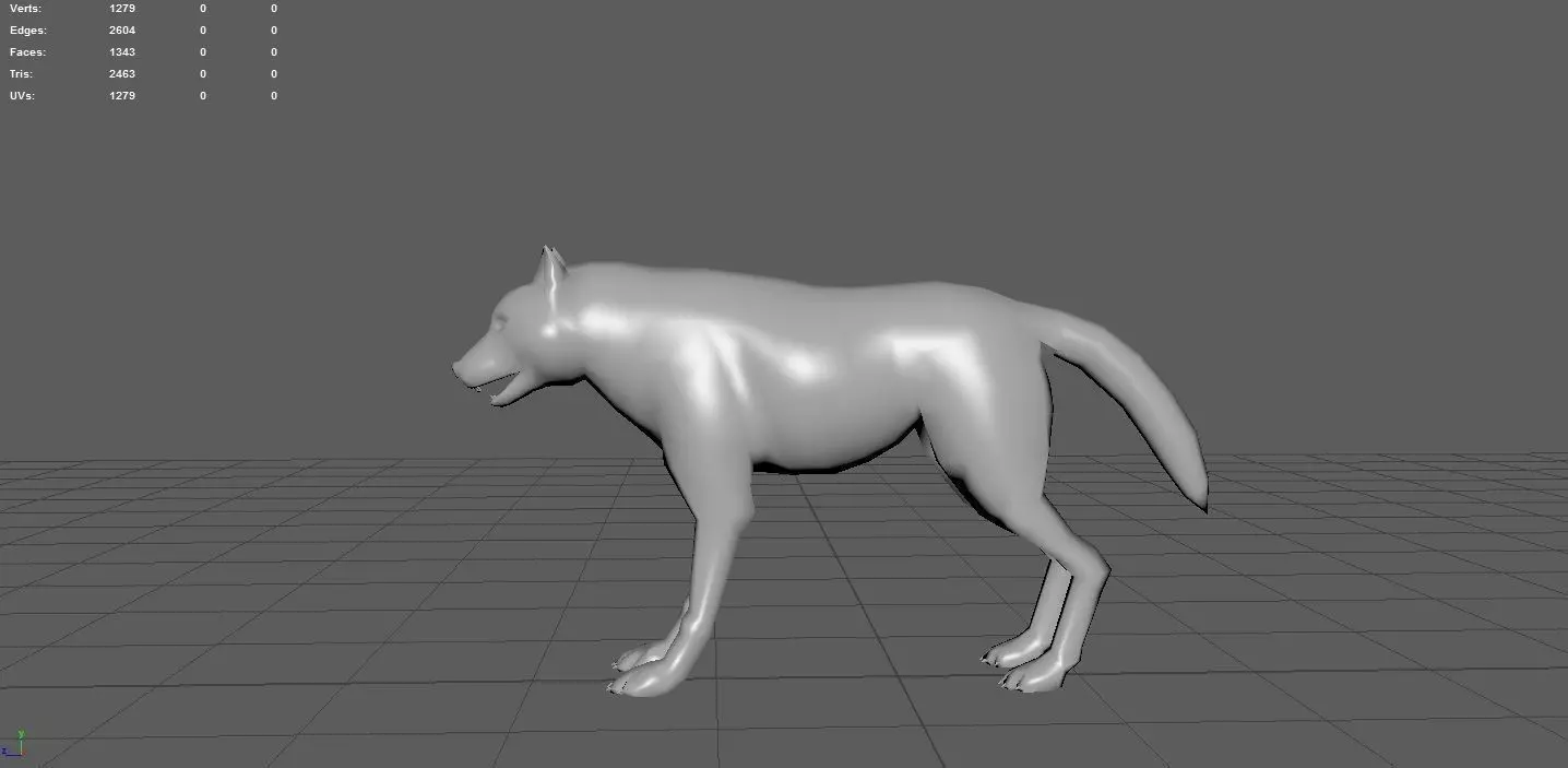 Wolf 2 Free low-poly 3D model_0