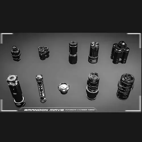 Kitbash CAD sci-fi cylinders 3D model