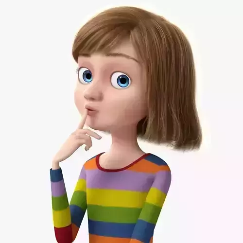 Cartoon Girl Rigged 3D model
