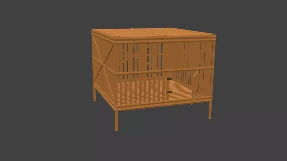 Chicken Cage Free low-poly 3D model