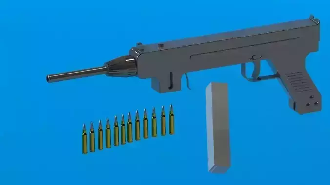 Madsen M50 machine gun Free 3D model