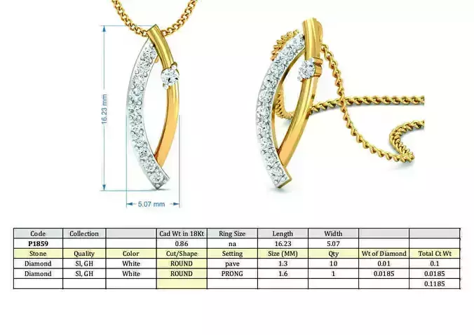 Golden Pendant with Diamonds 4