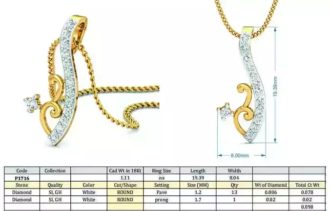 Golden Pendant With Diamonds 8