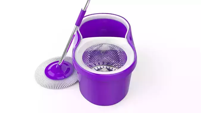 Mop 3d model and broom