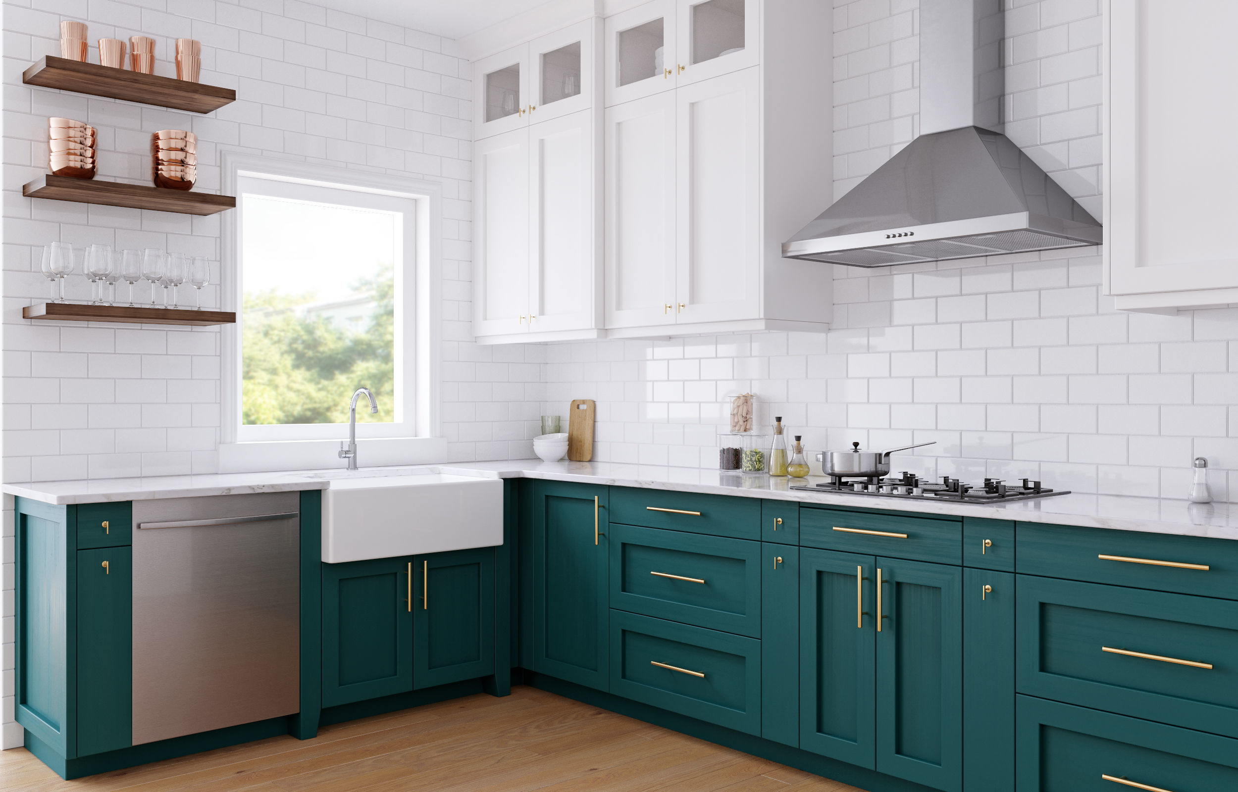 Green kitchen 3D model_2