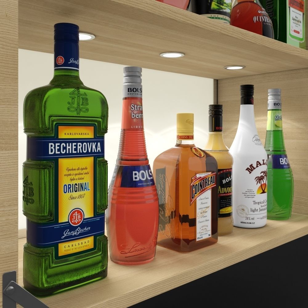 Bar Liquer set 3D model_2