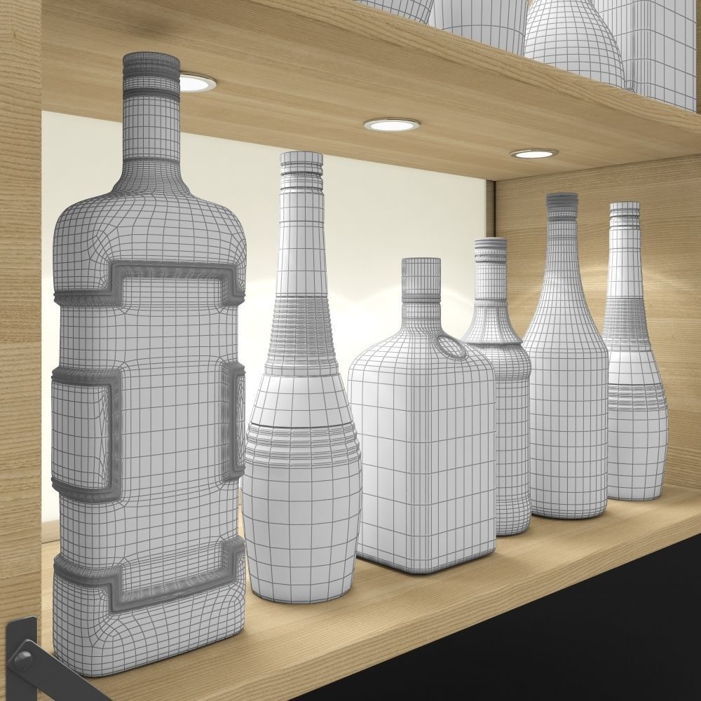 Bar Liquer set 3D model_4