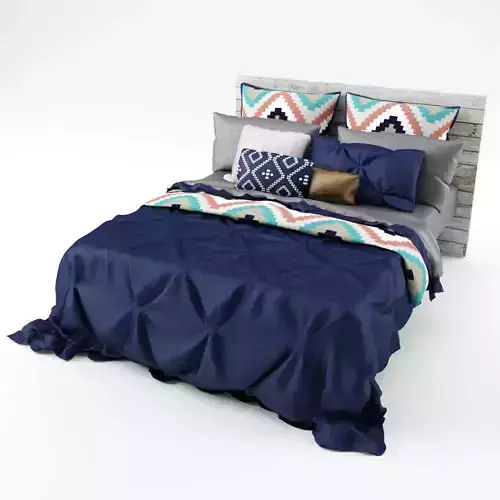 Bedcloth navy bed set 3D model