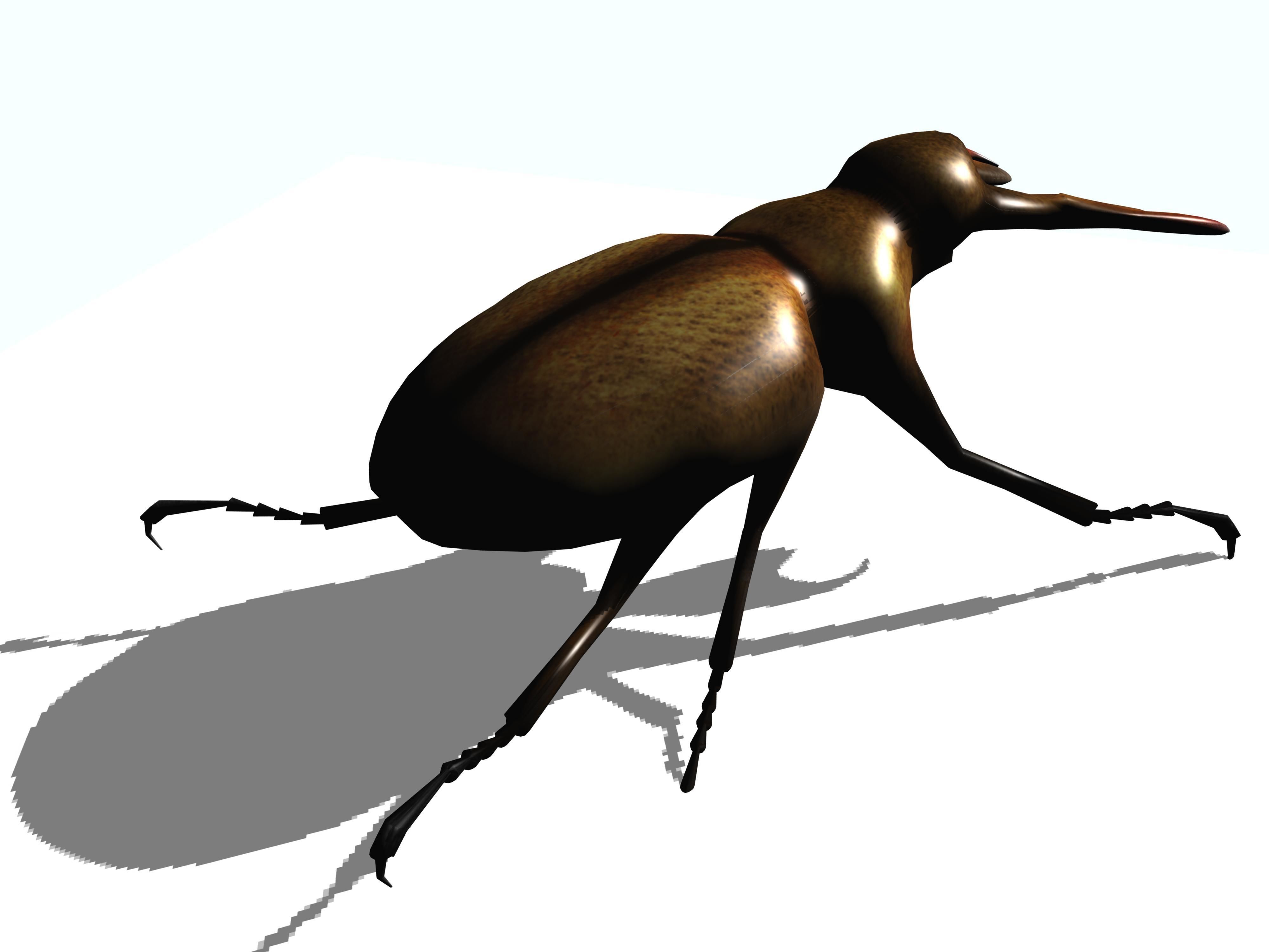 stag beetle Low-poly 3D model_2