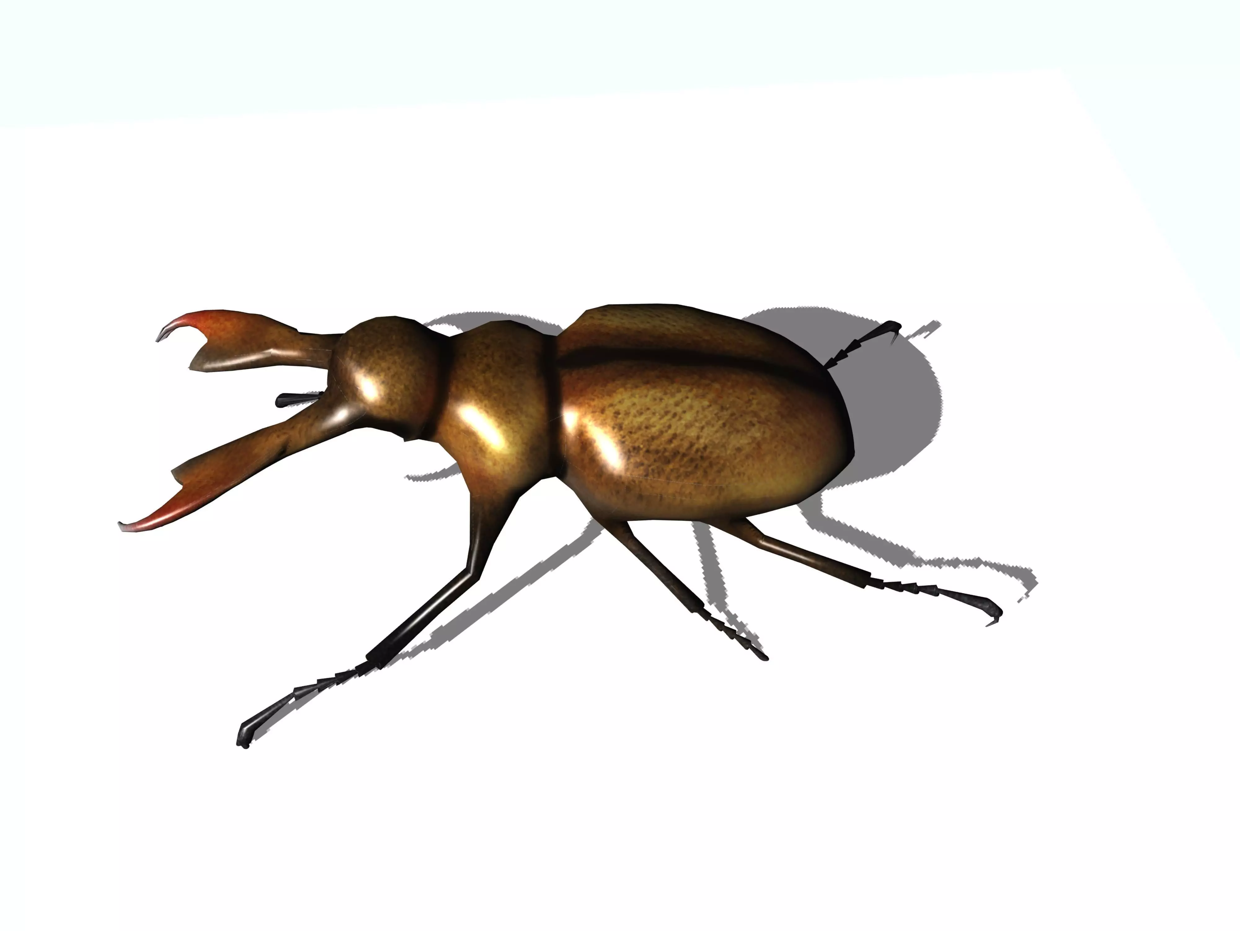 stag beetle Low-poly 3D model_0