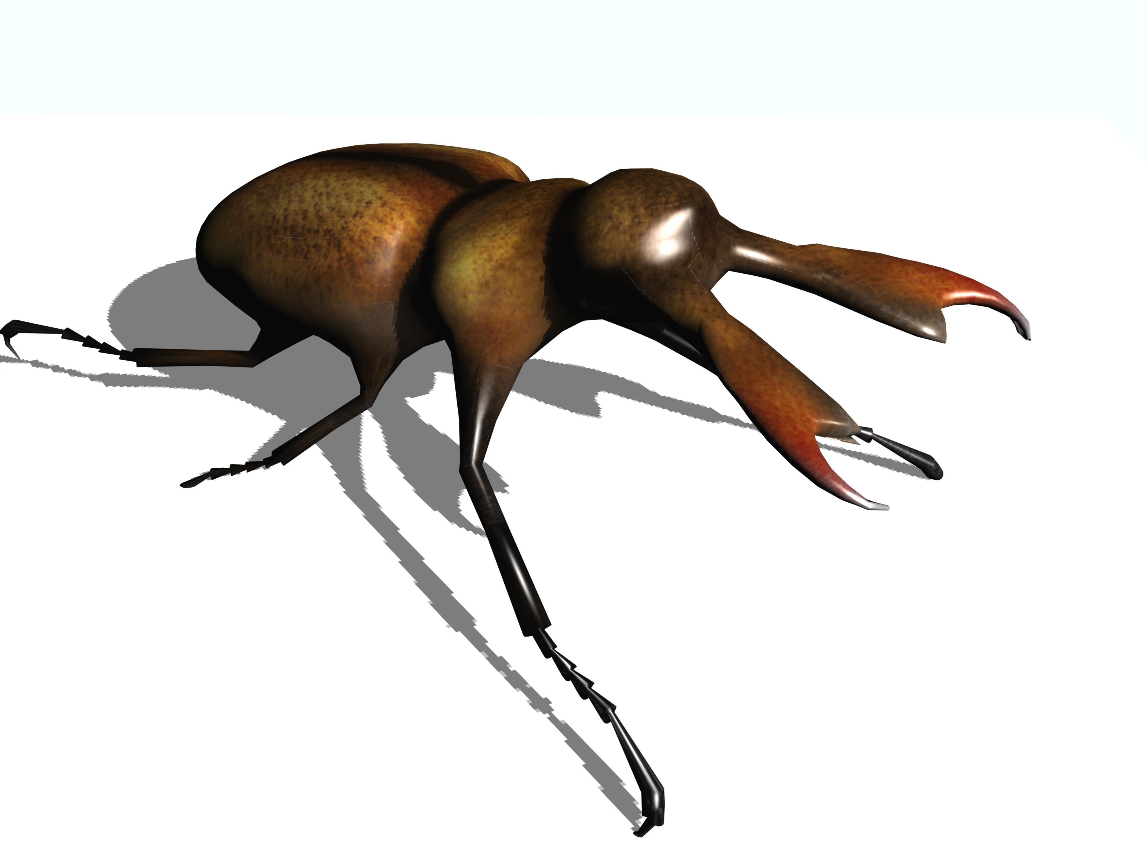stag beetle Low-poly 3D model_4