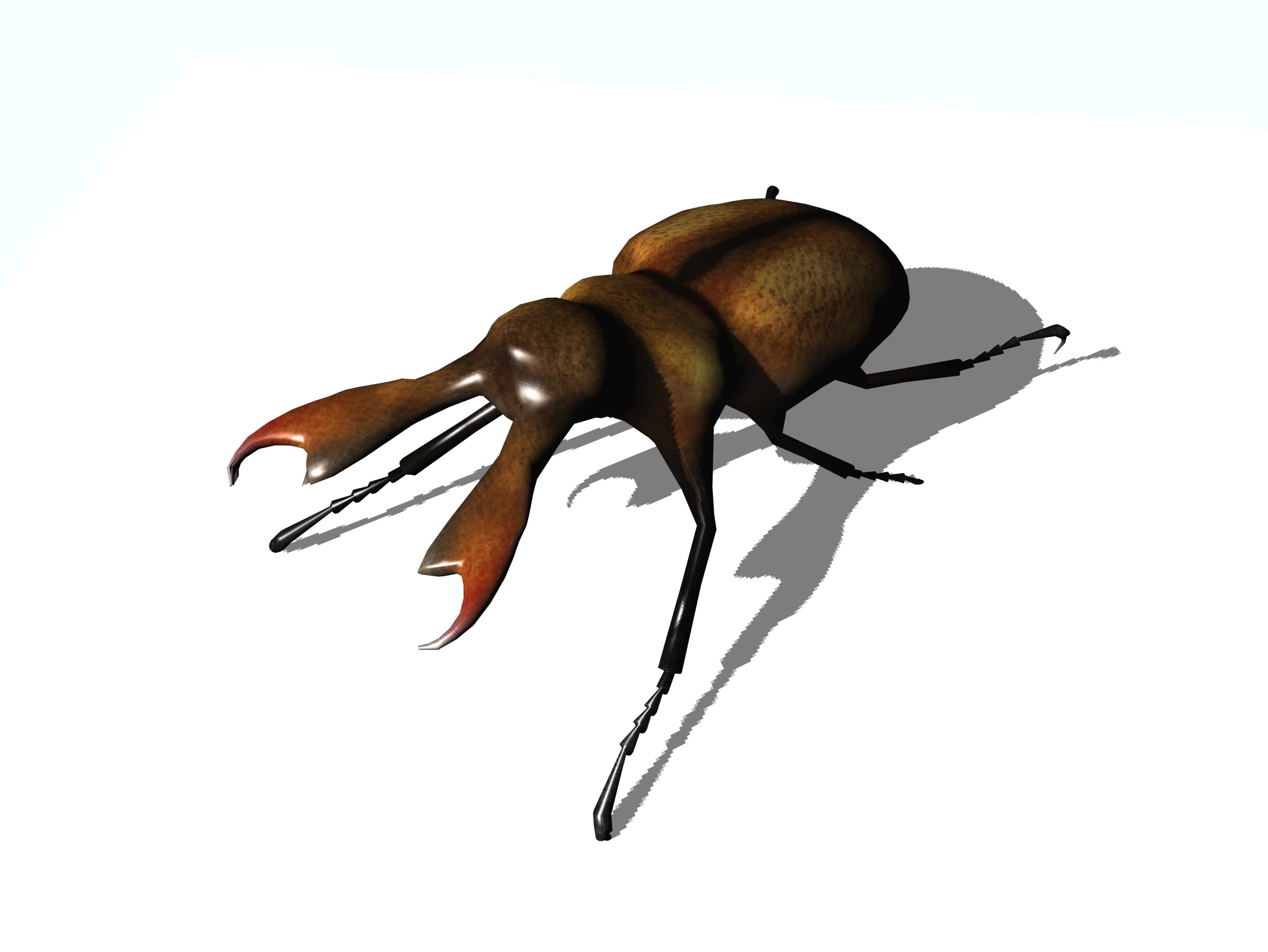stag beetle Low-poly 3D model_1