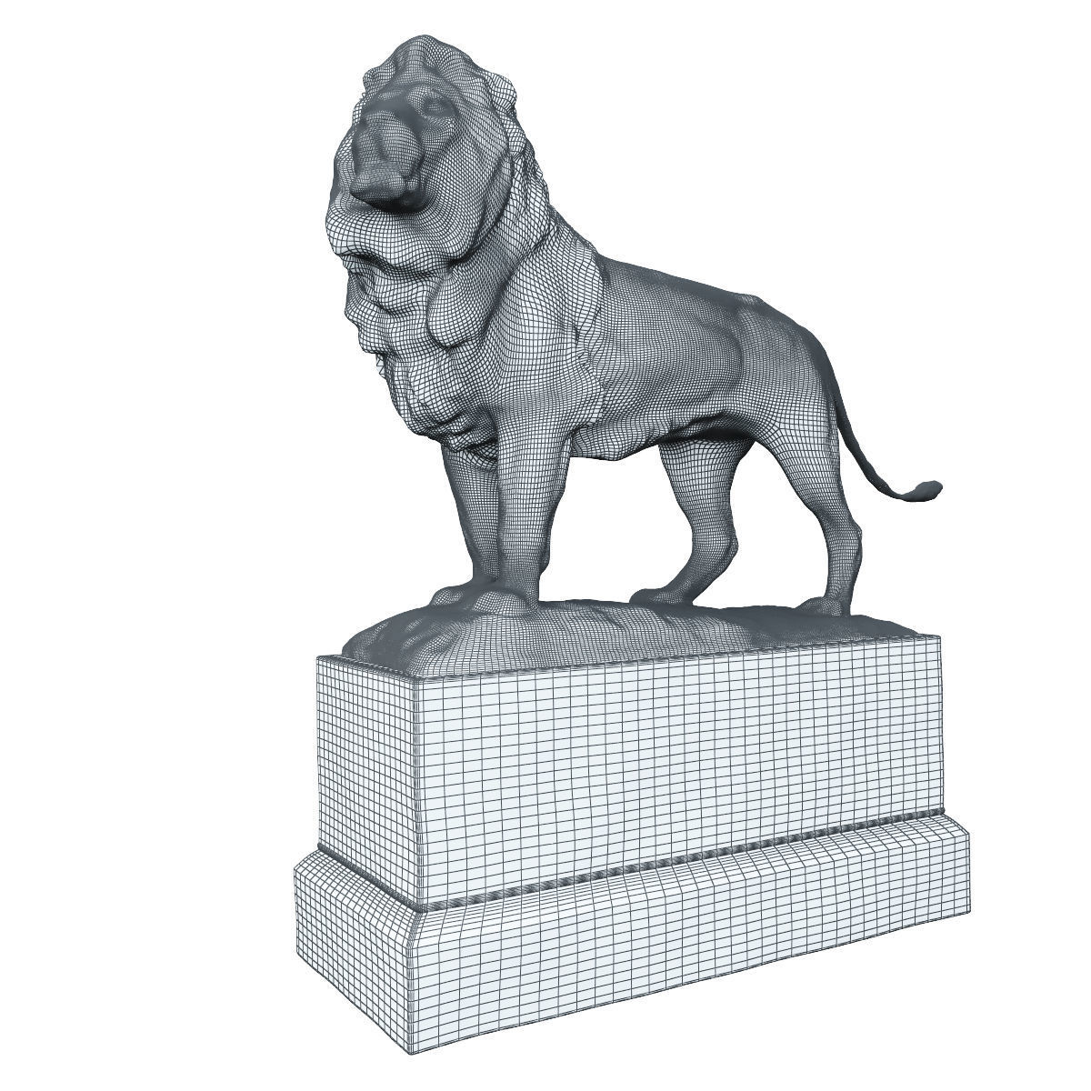 Lion Sculpture 3D model_4