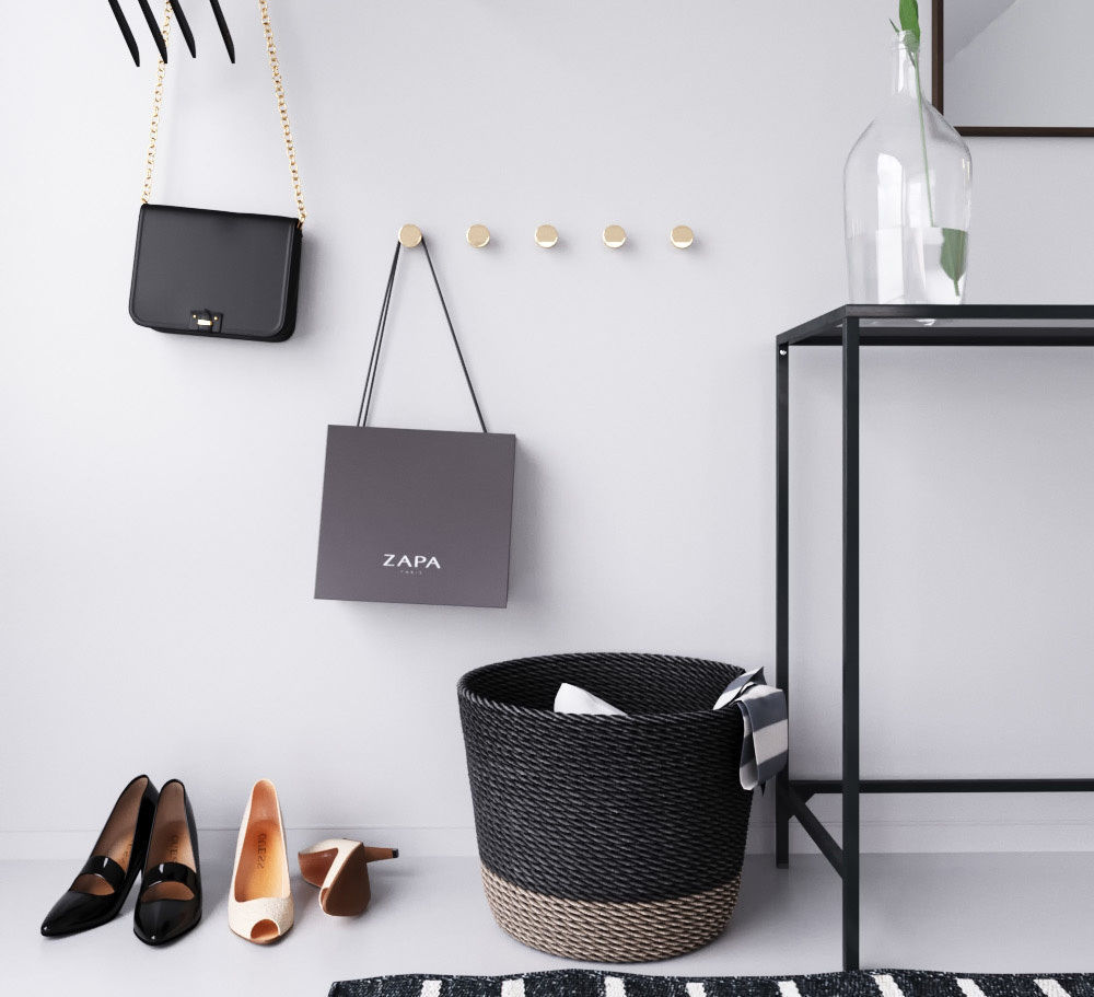 Scandinavian hallway set 3D model_6