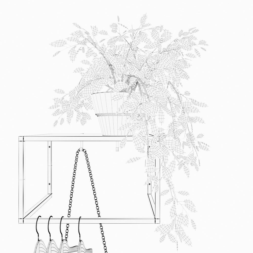 Scandinavian hallway set 3D model_5