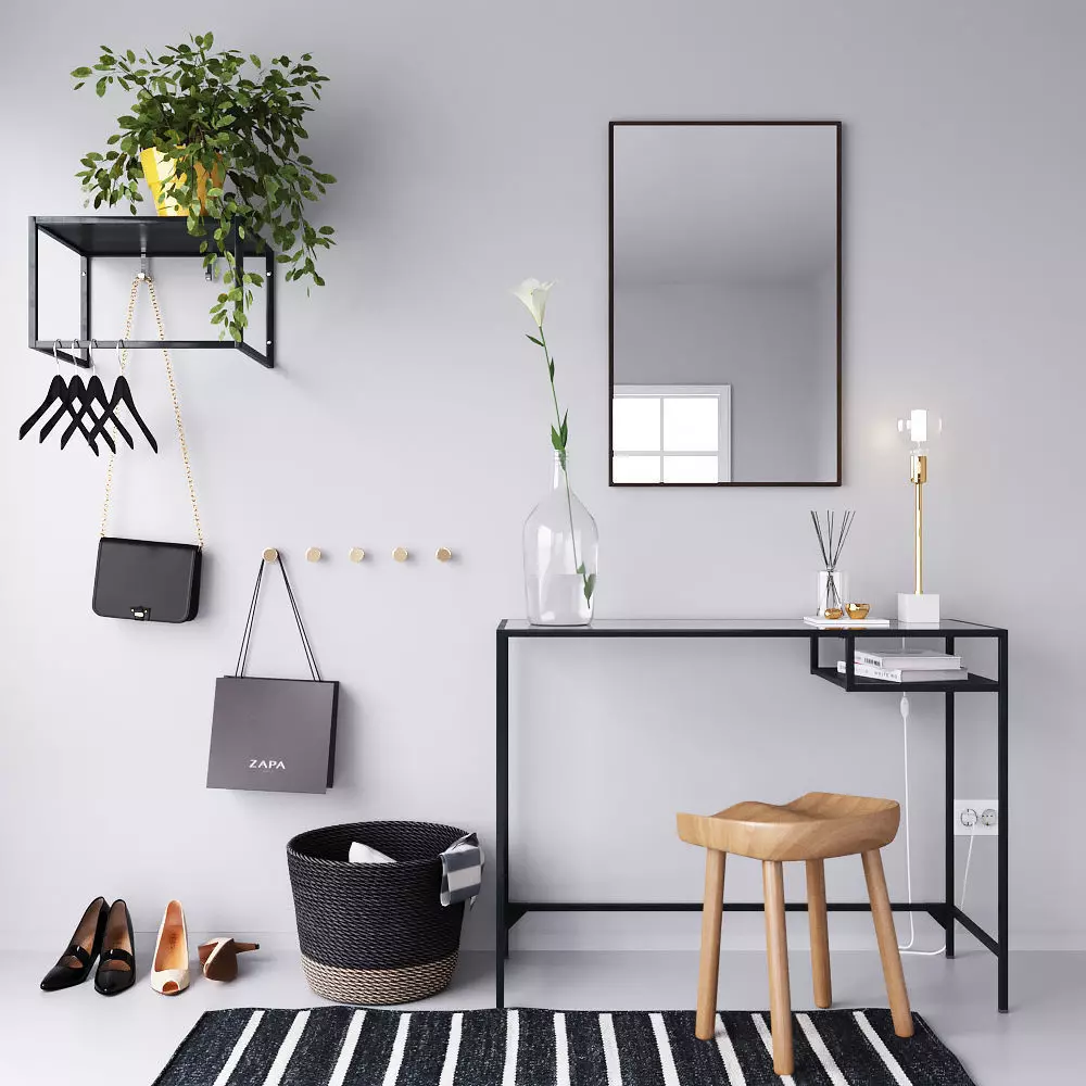 Scandinavian hallway set 3D model_0