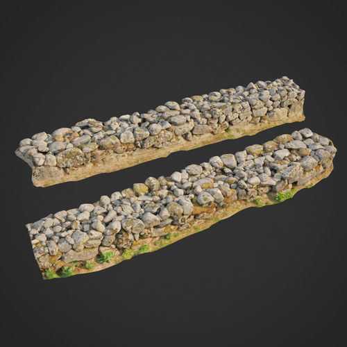 3d scanned nature stone wall F 3D model