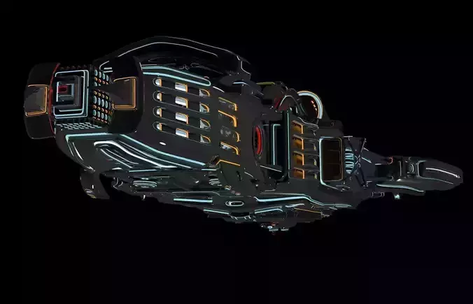 3D model spacecraft 1 futuristic spaceship