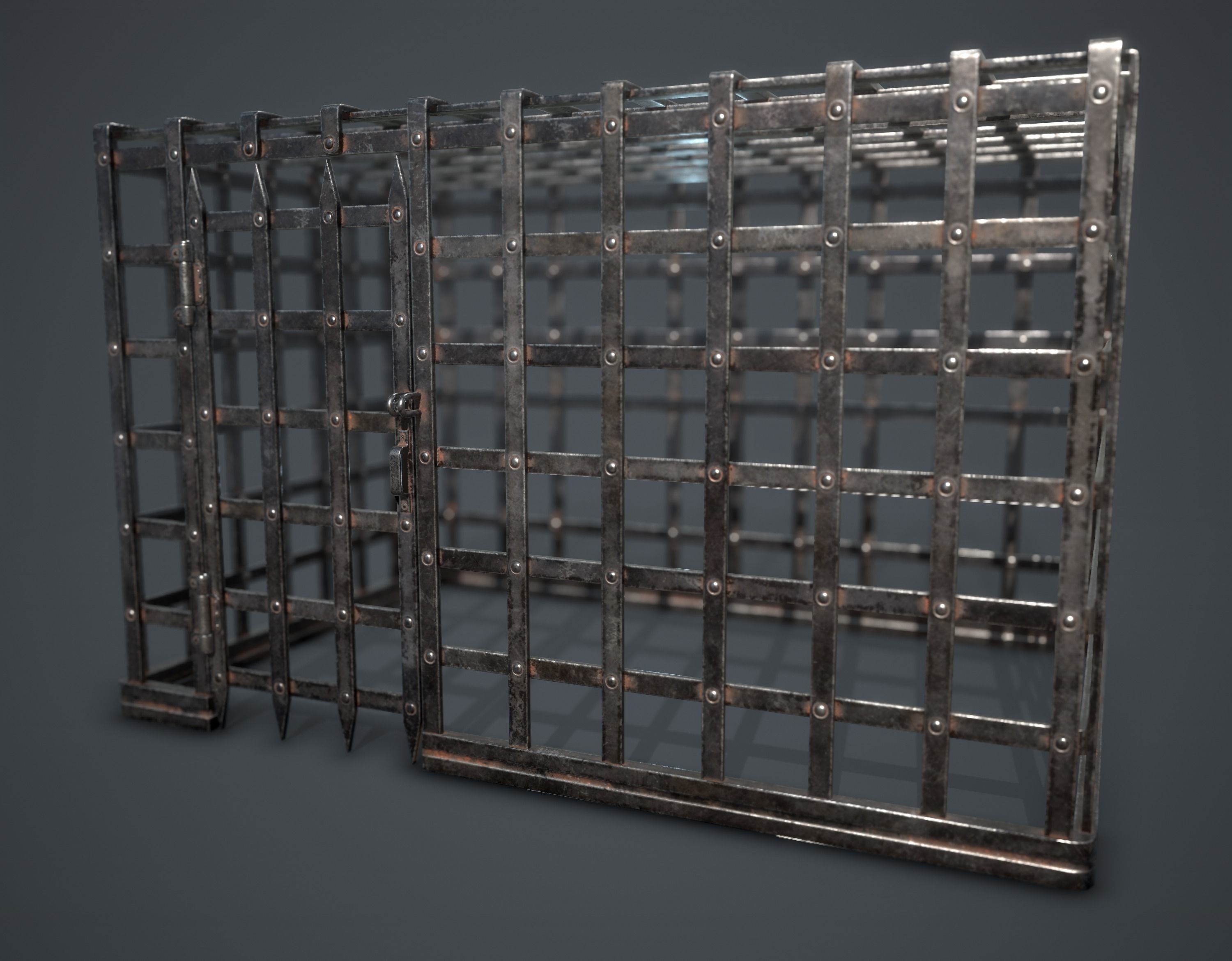 Metal Cage Low-poly 3D model_1