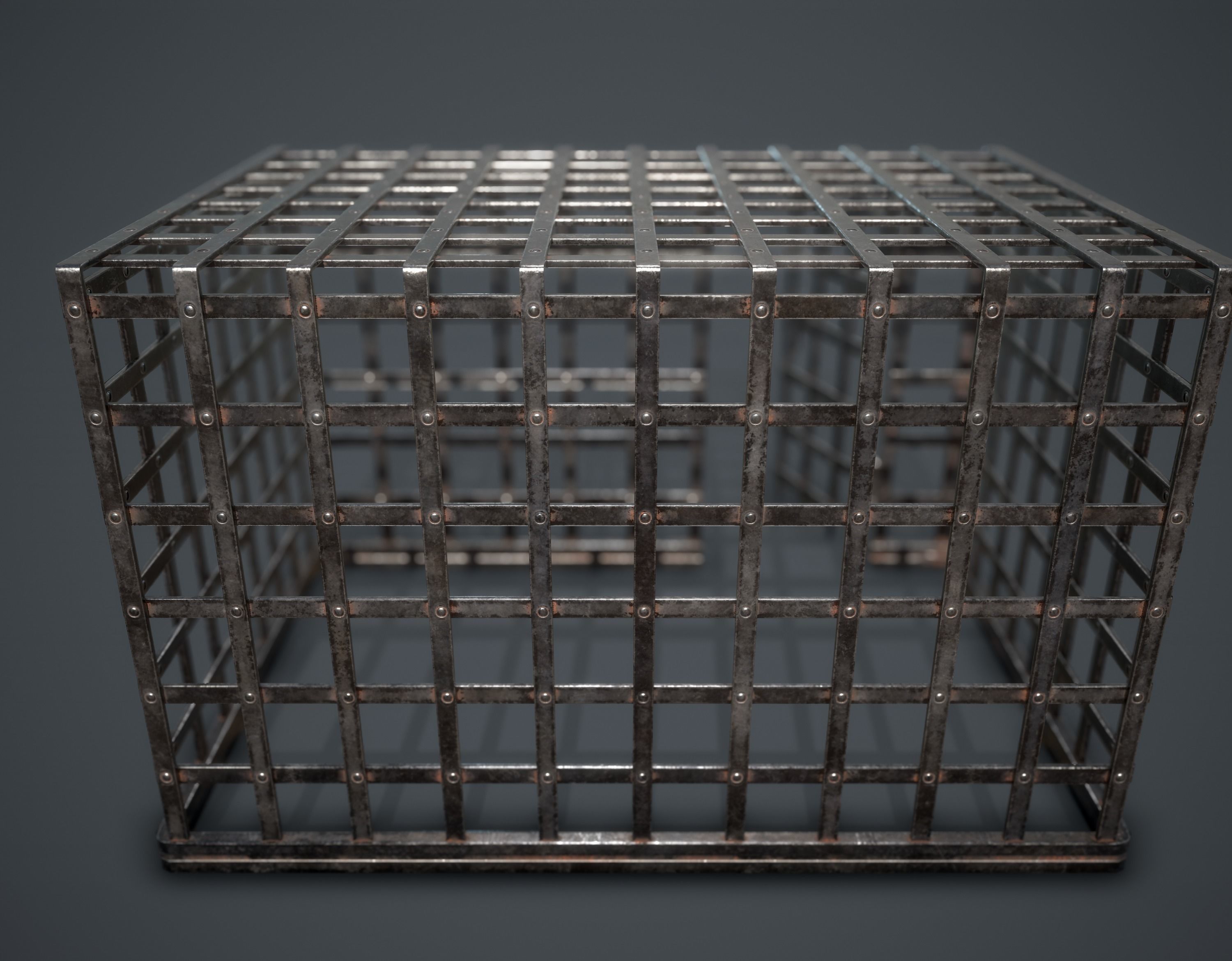 Metal Cage Low-poly 3D model_5