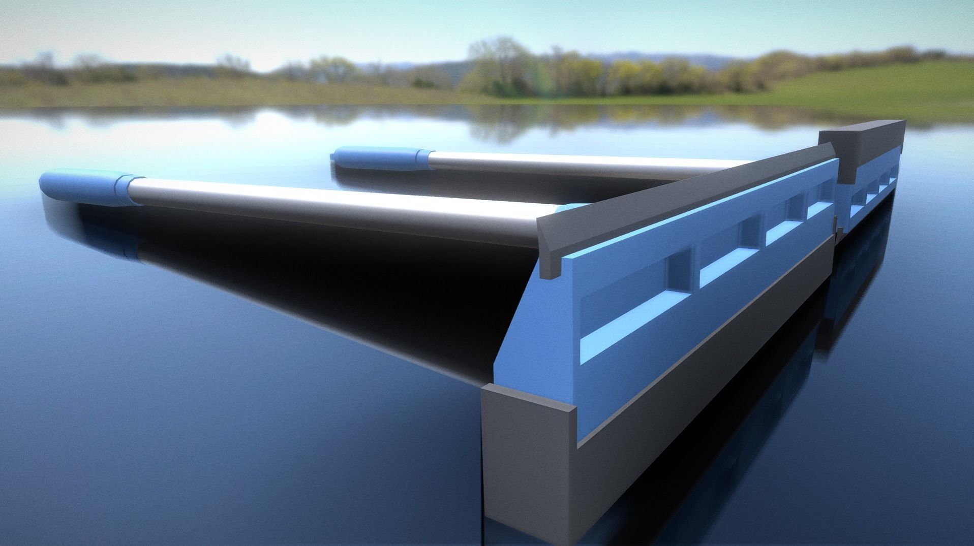 Blue Hand Window Squeegee Tool - Glass Cleaner Low-poly 3D model_9