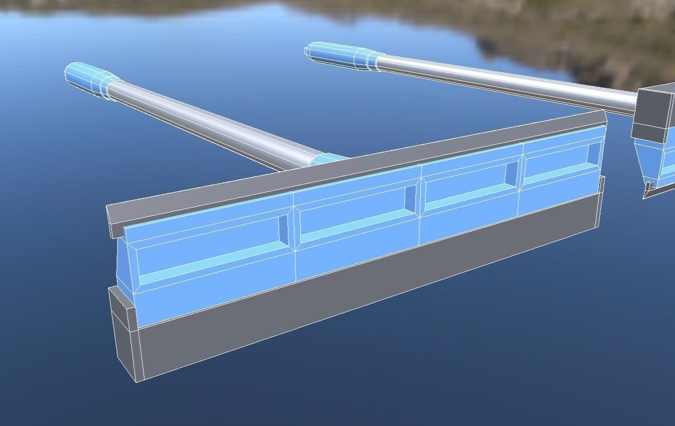 Blue Hand Window Squeegee Tool - Glass Cleaner Low-poly 3D model_7