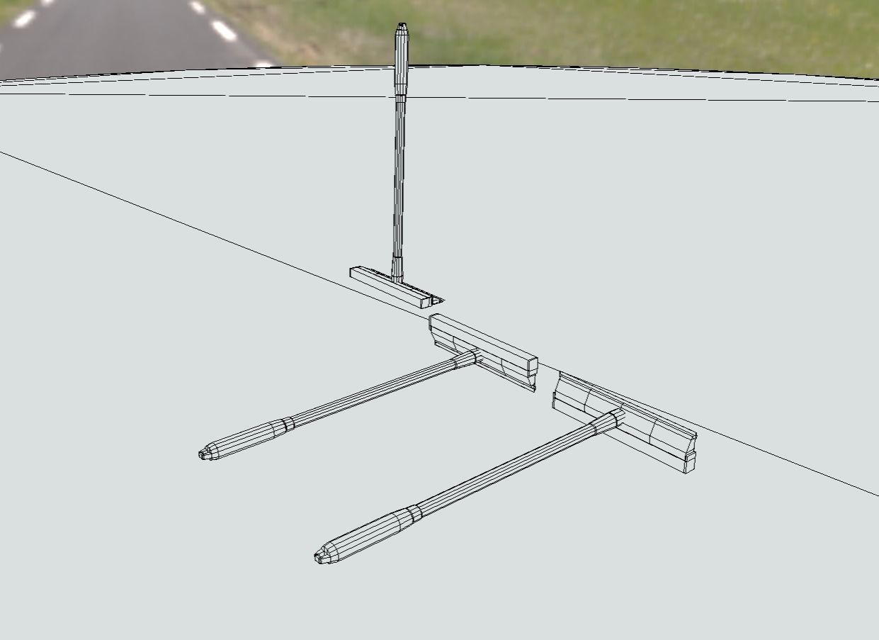 Blue Hand Window Squeegee Tool - Glass Cleaner Low-poly 3D model_10