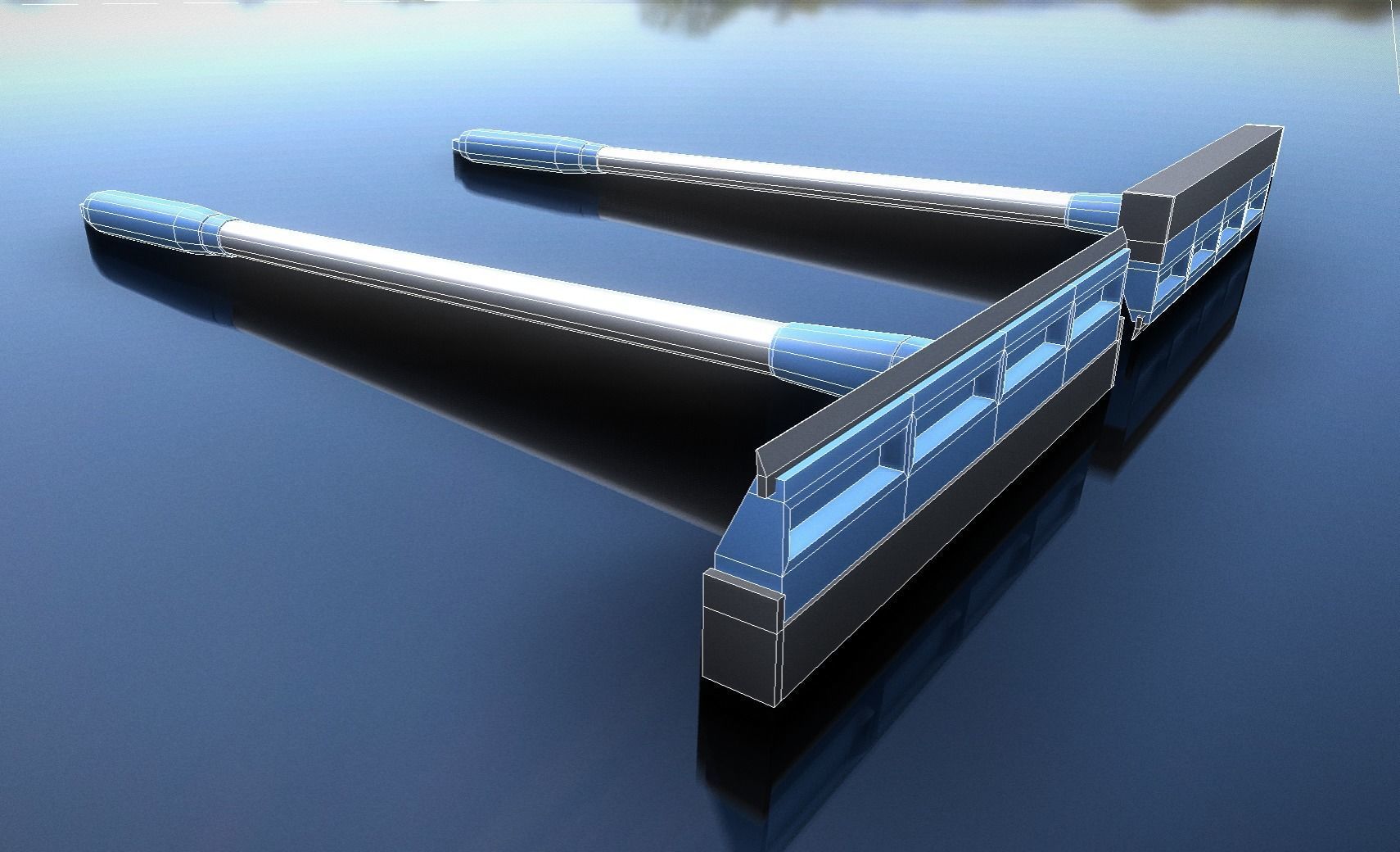 Blue Hand Window Squeegee Tool - Glass Cleaner Low-poly 3D model_3