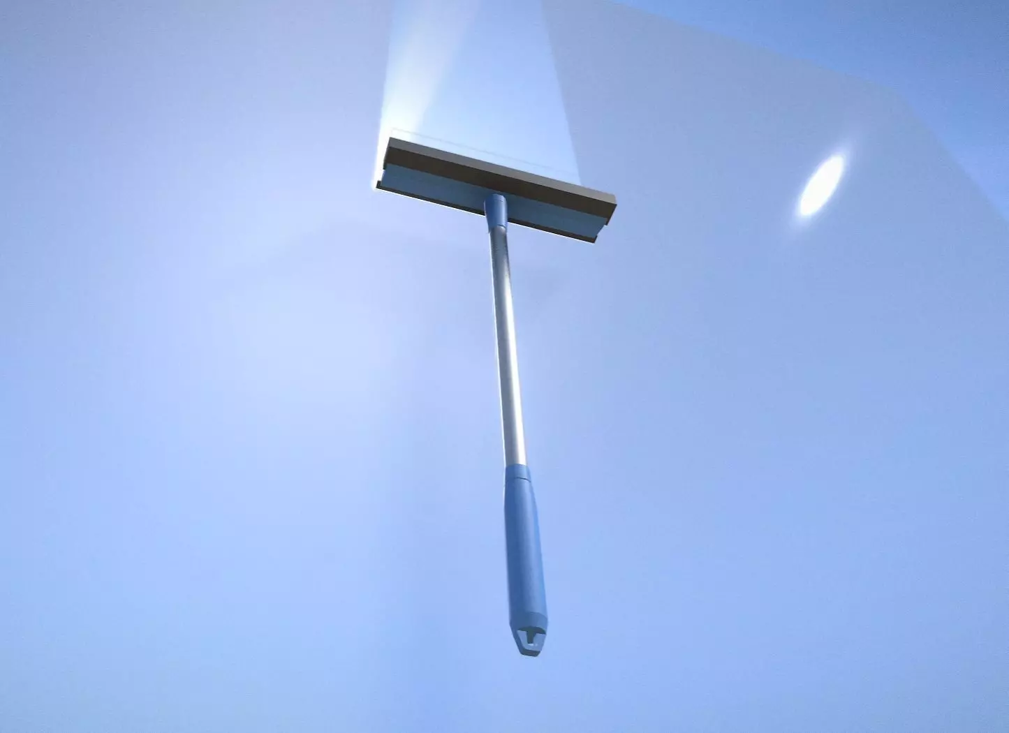 Blue Hand Window Squeegee Tool - Glass Cleaner Low-poly 3D model_0