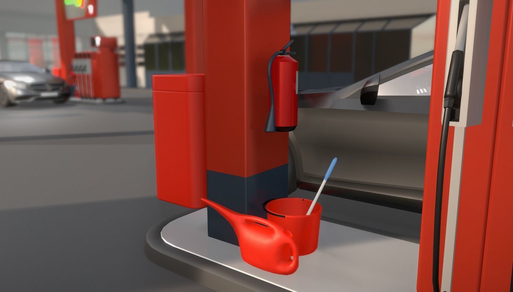 Blue Hand Window Squeegee Tool - Glass Cleaner Low-poly 3D model_13