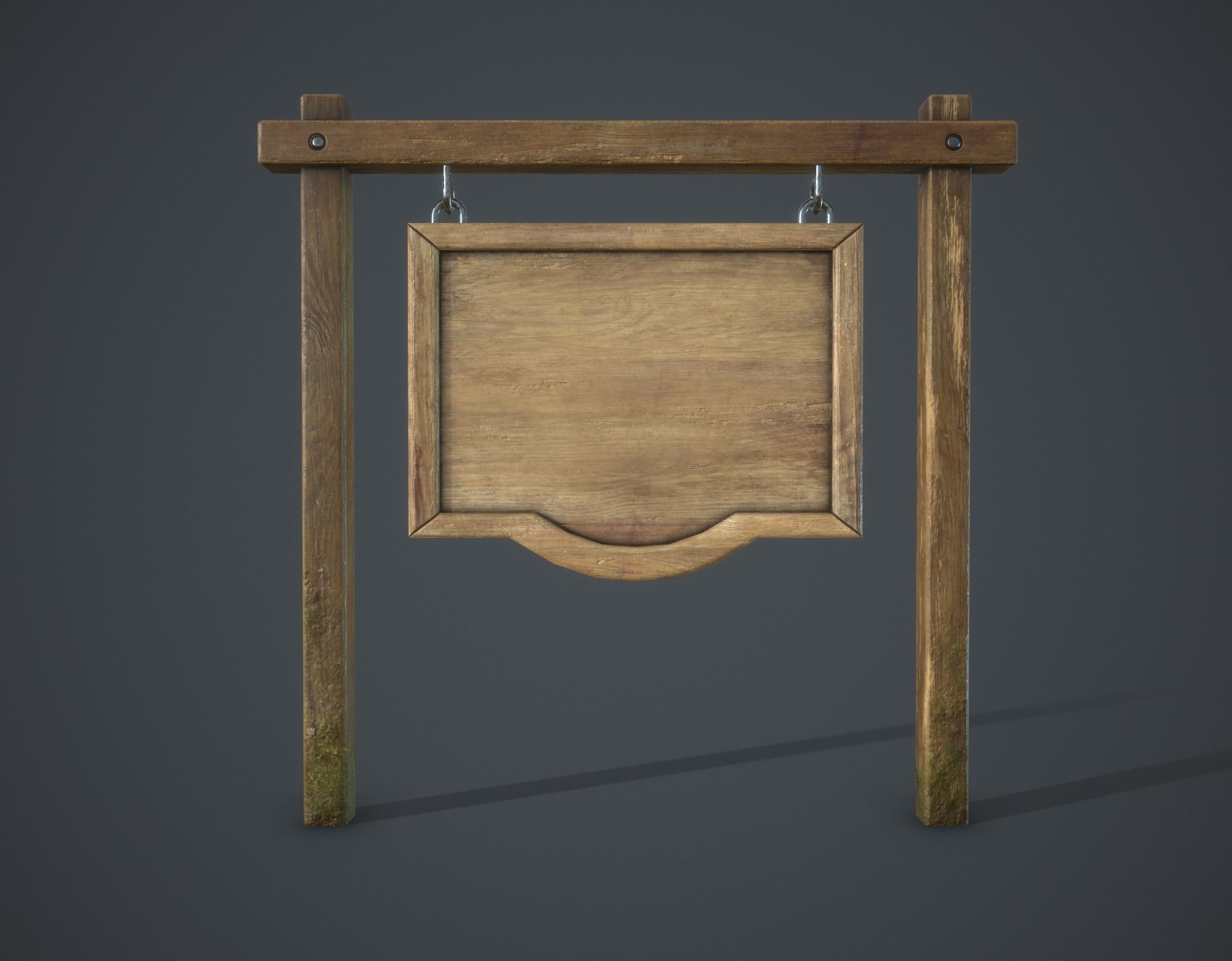 Medieval Signboard Low-poly 3D model_3