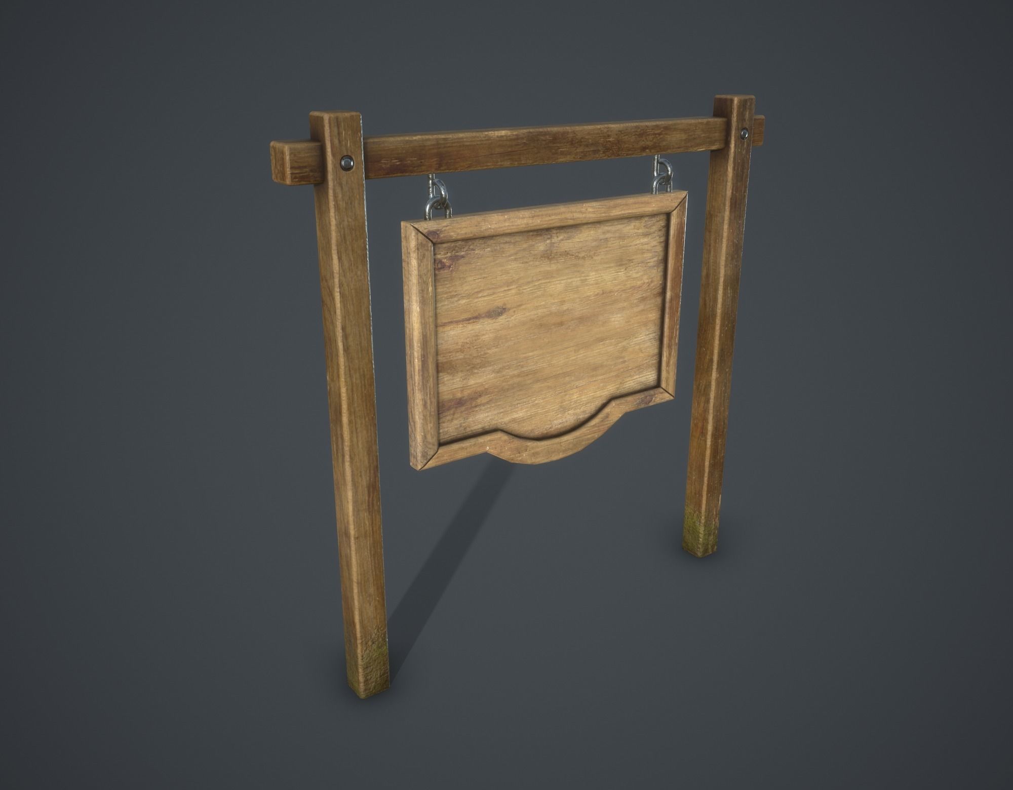 Medieval Signboard Low-poly 3D model_1