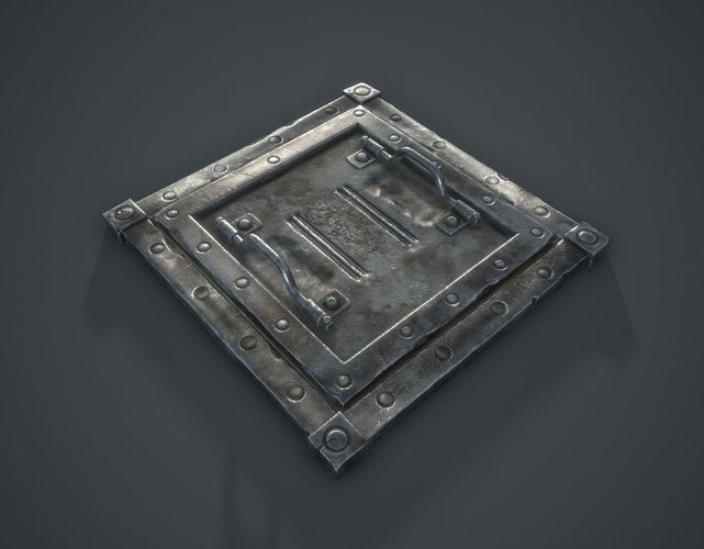 Metal Trapdoor Low-poly 3D model