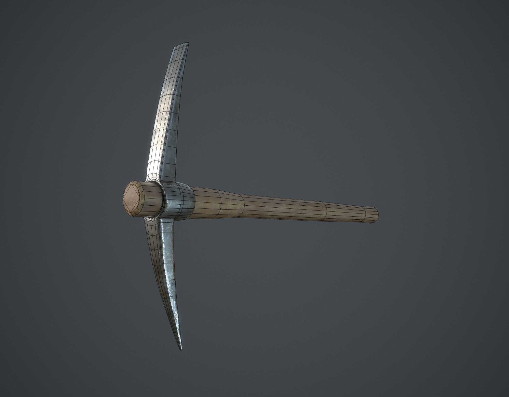 Pickaxe Low-poly 3D model_4