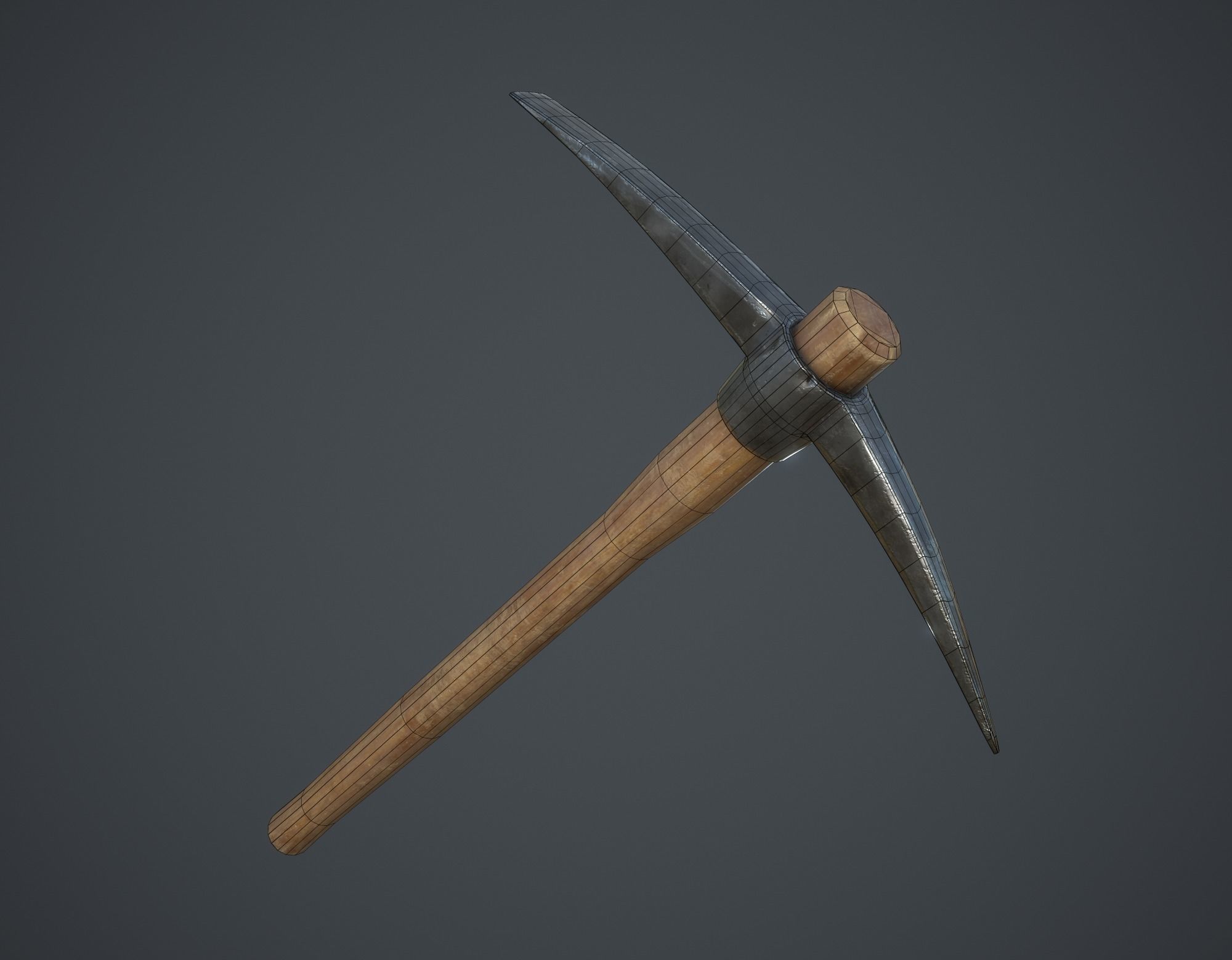 Pickaxe Low-poly 3D model_5