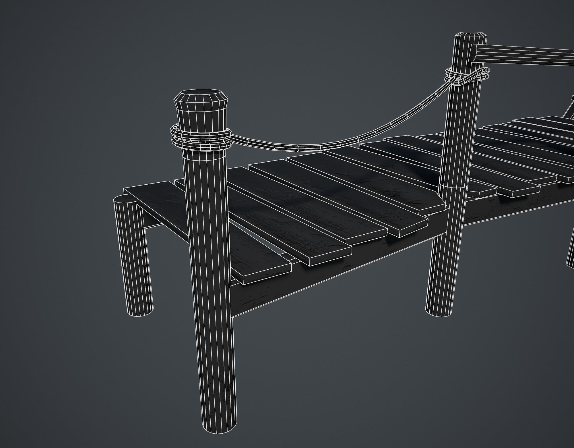 Old Pier Low-poly 3D model_9