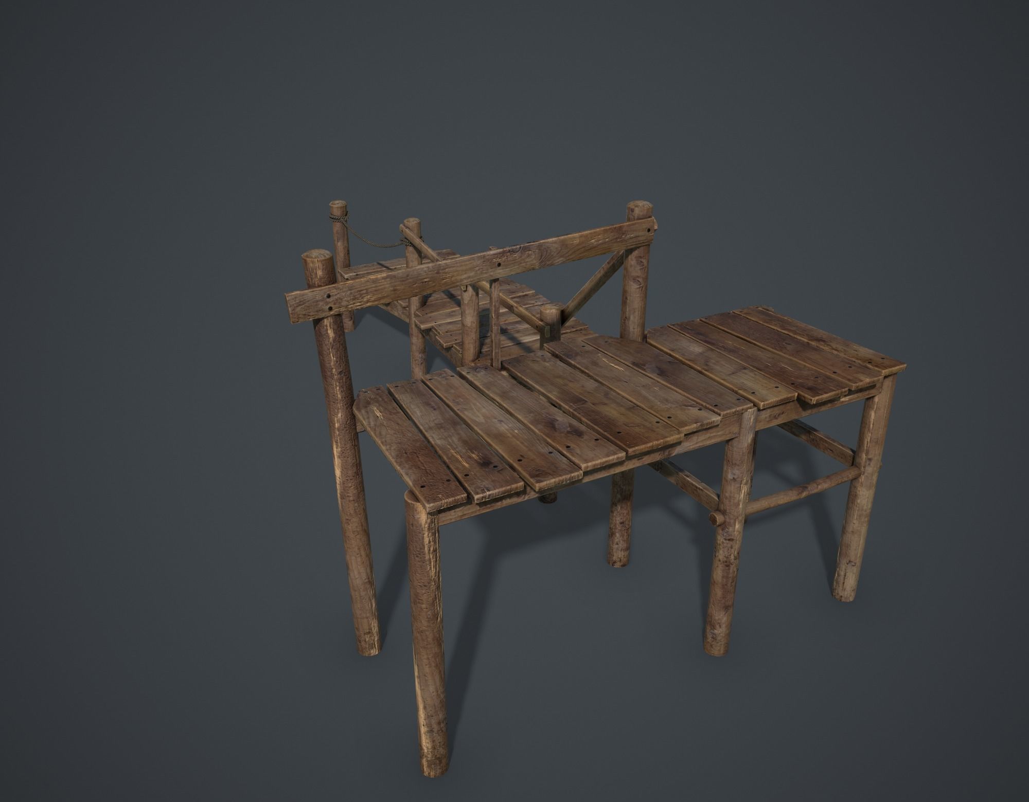 Old Pier Low-poly 3D model_6