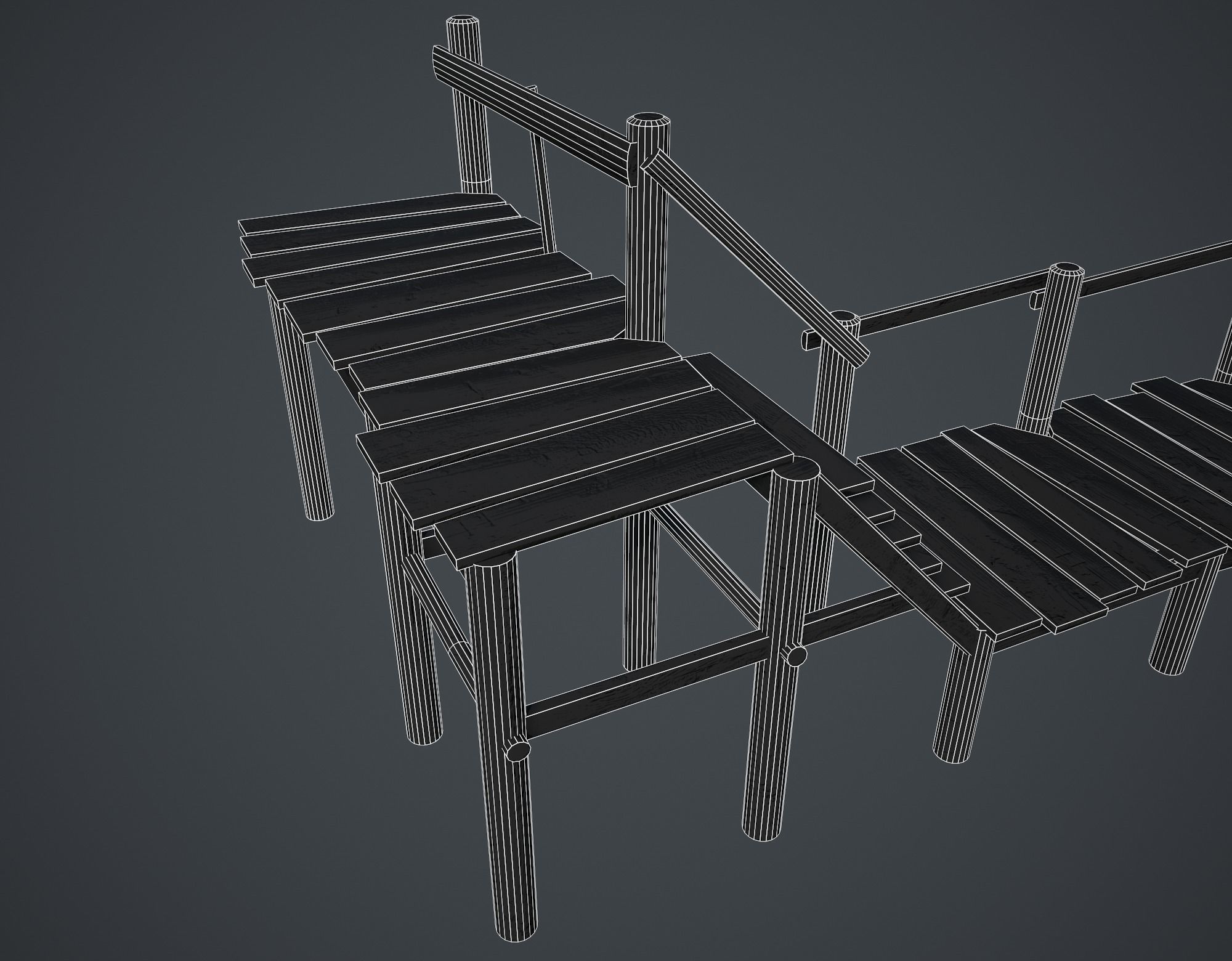 Old Pier Low-poly 3D model_10
