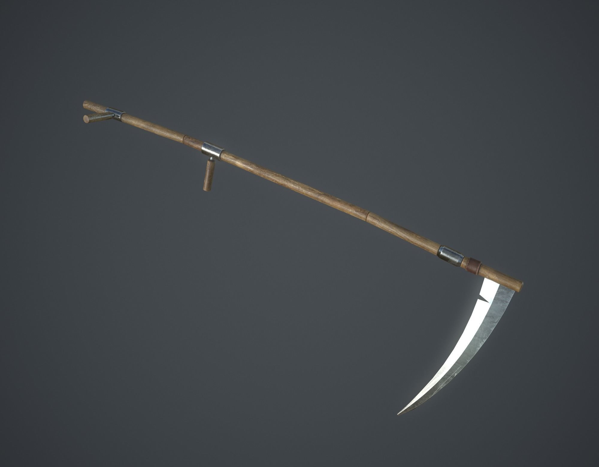 Scythe Low-poly 3D model_4