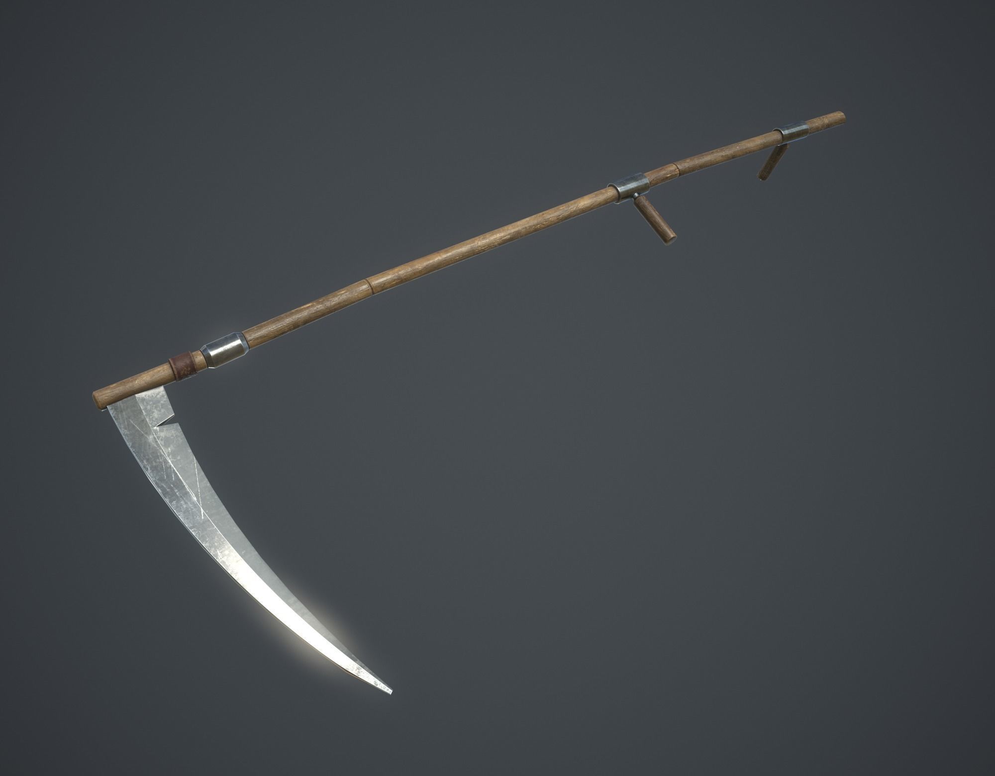 Scythe Low-poly 3D model_1