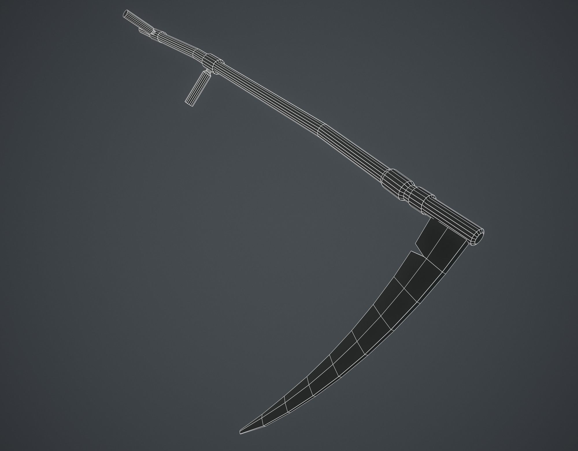 Scythe Low-poly 3D model_6