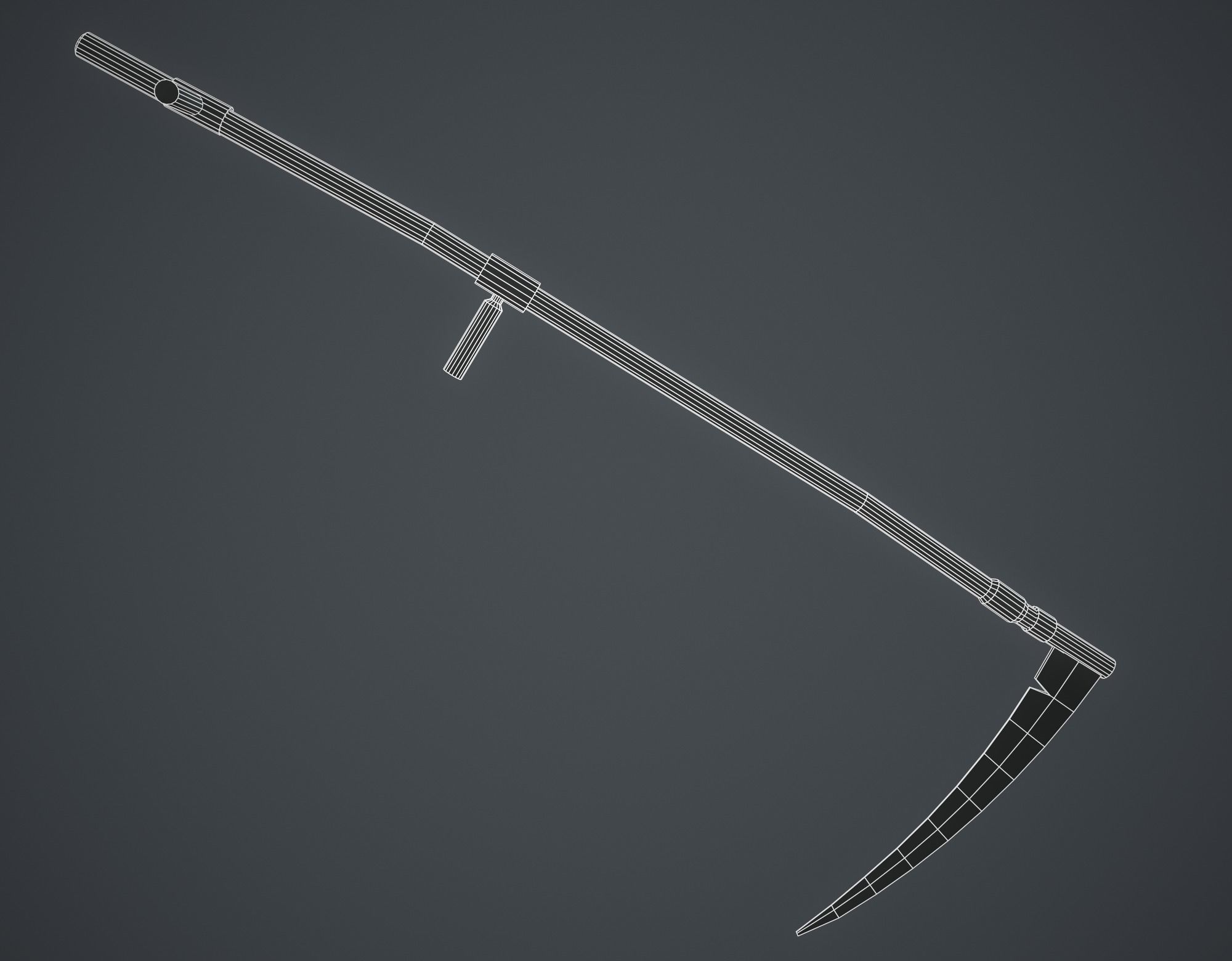 Scythe Low-poly 3D model_5