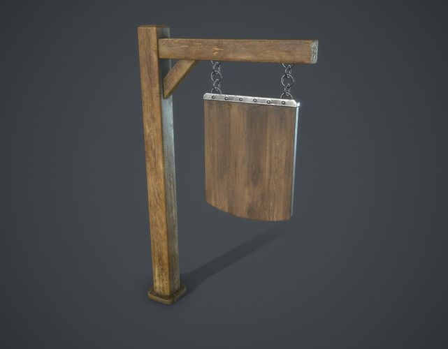 Signboard Low-poly 3D model