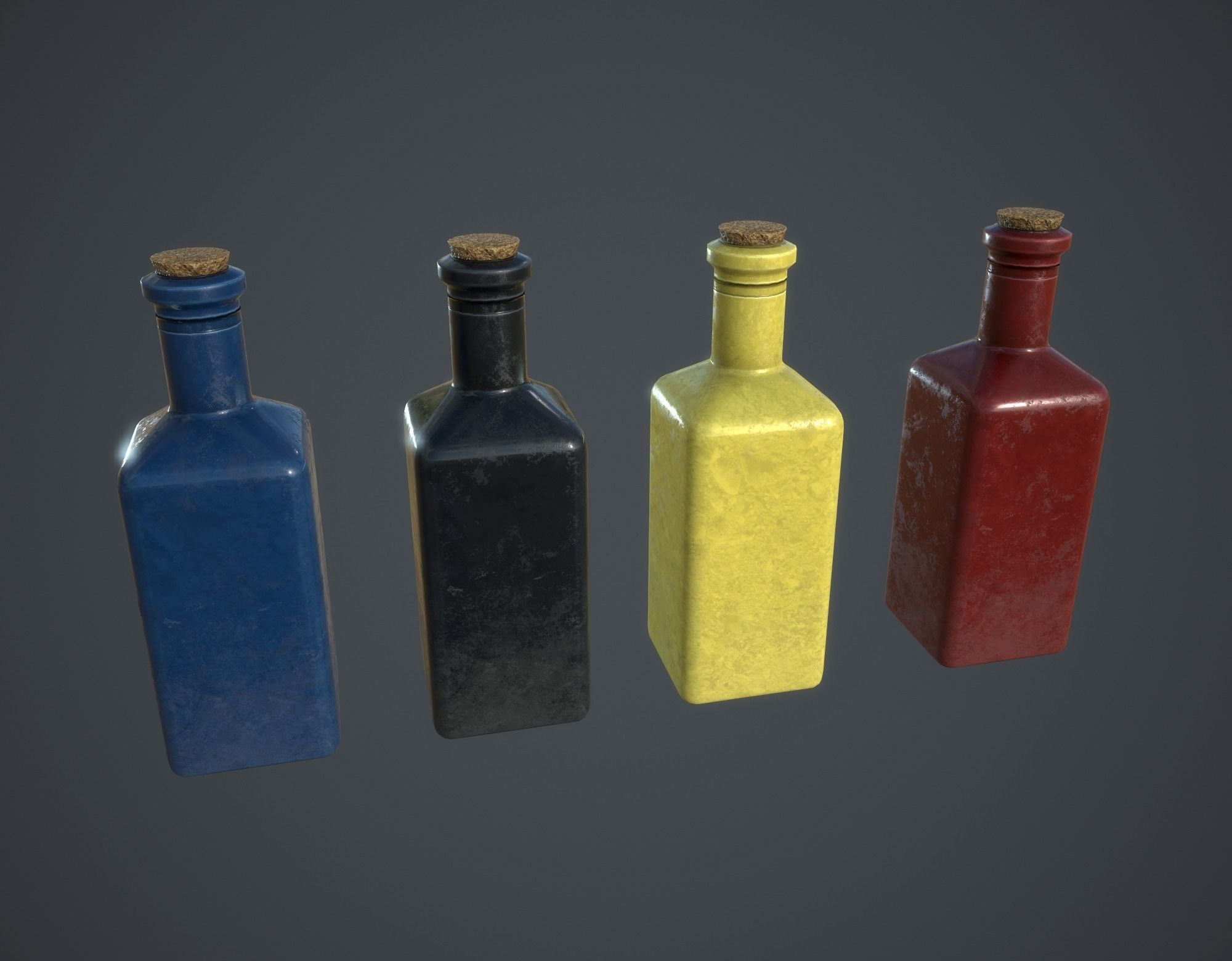 Small Potion Bottle Low-poly 3D model_1